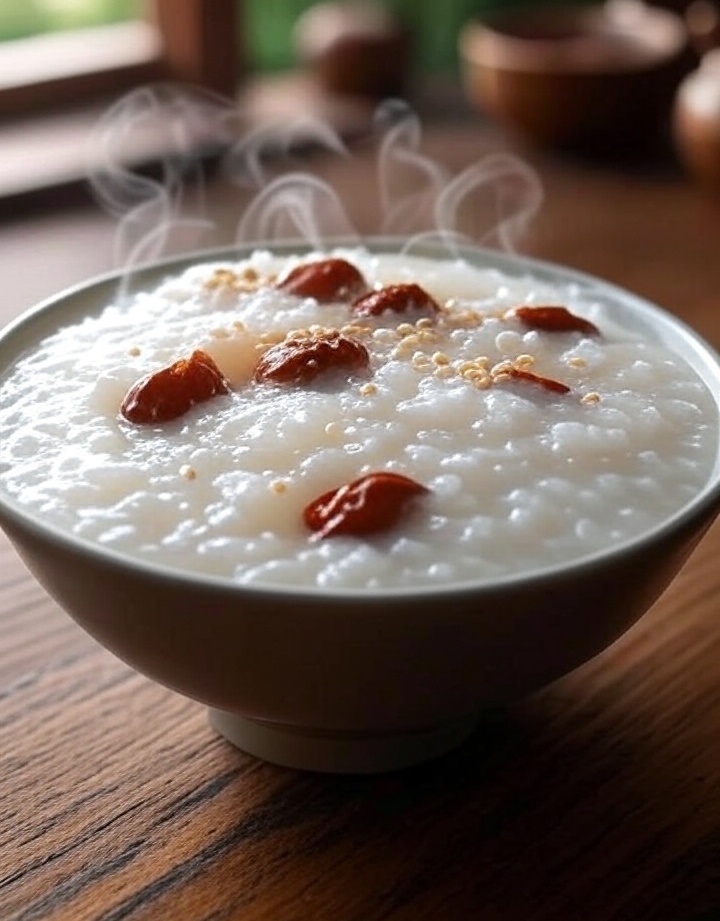 Congee de Riz Gluant - Jujubes - Gingembre