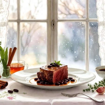 Yang Sheng Fa de la « Petite Neige (Xiao Xue) » : Joue de Bœuf aux Haricots Noirs, Cannelle et Clous de Girofle » qui recharge les Reins et scelle le Yang jusqu’au printemps