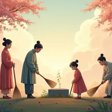 La tradition du balayage des tombes et des offrandes à Qing Ming